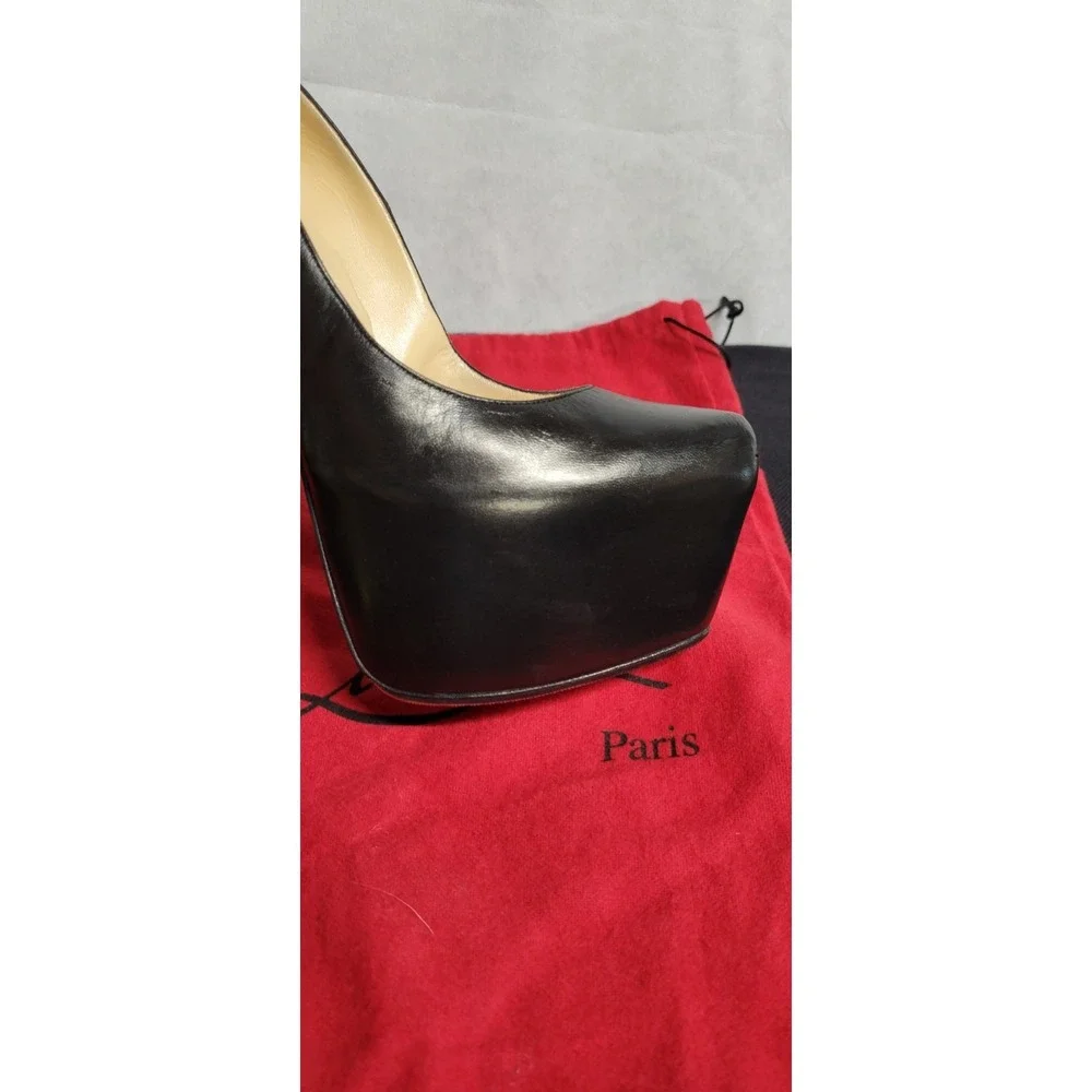 Black Leather Daffodile Christian Louboutin Platform Pumps Size 38